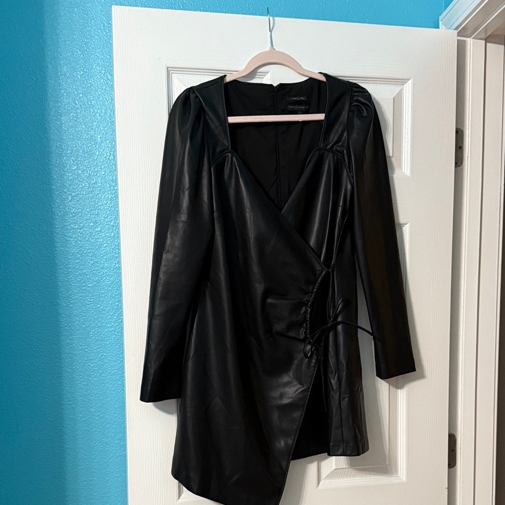 House of Harlow 1960 Black Faux Leather Dress